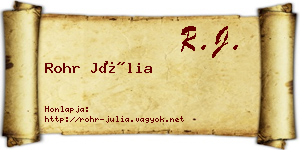 Rohr Júlia névjegykártya