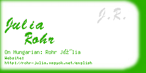 julia rohr business card